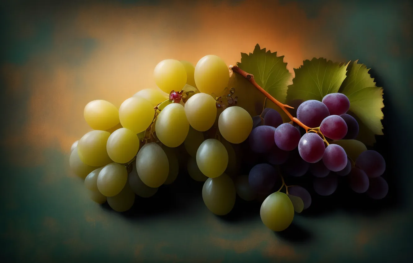 Photo wallpaper grapes, bunch of grapes, neural network