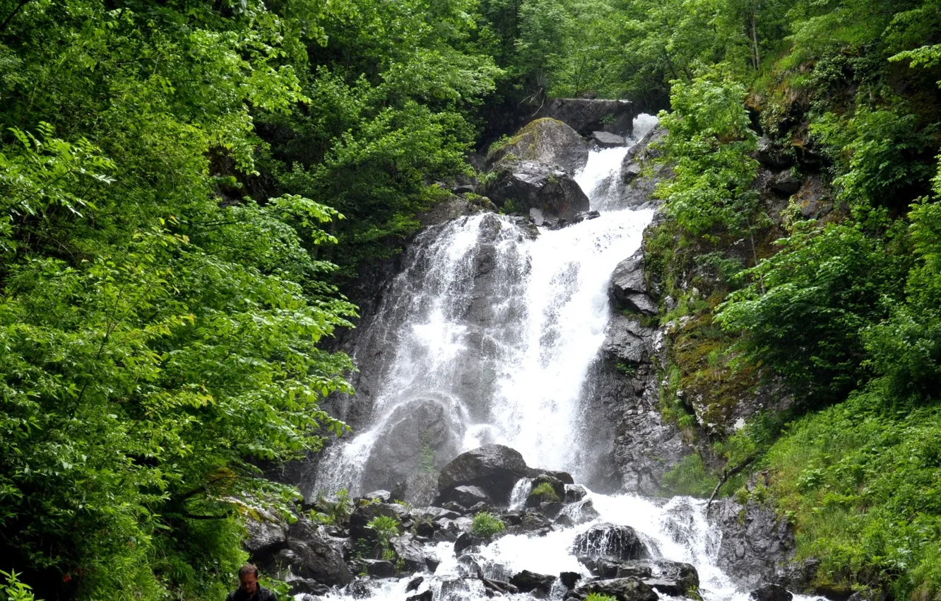 Photo wallpaper summer, waterfall, milk, Abkhazia