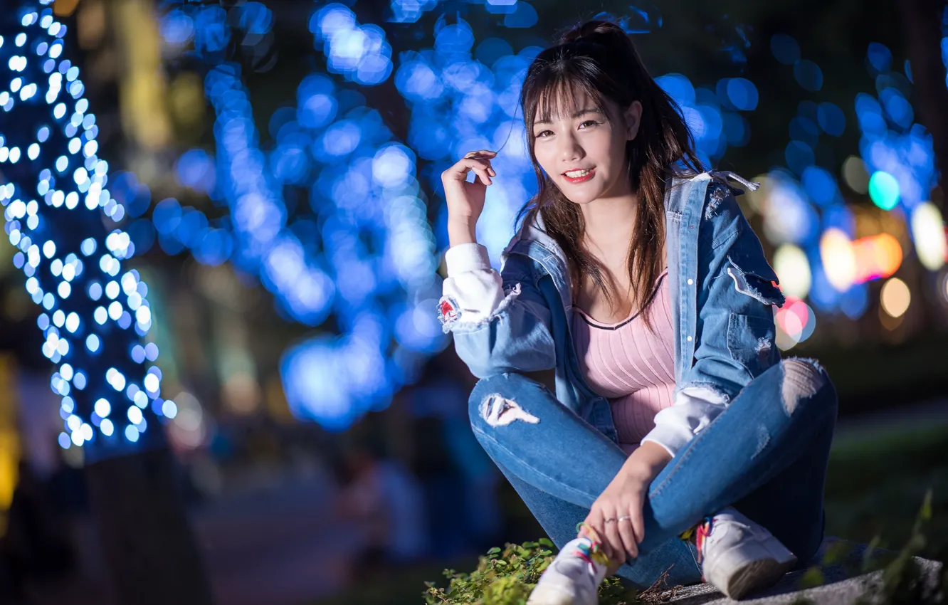 Photo wallpaper look, girl, Asian
