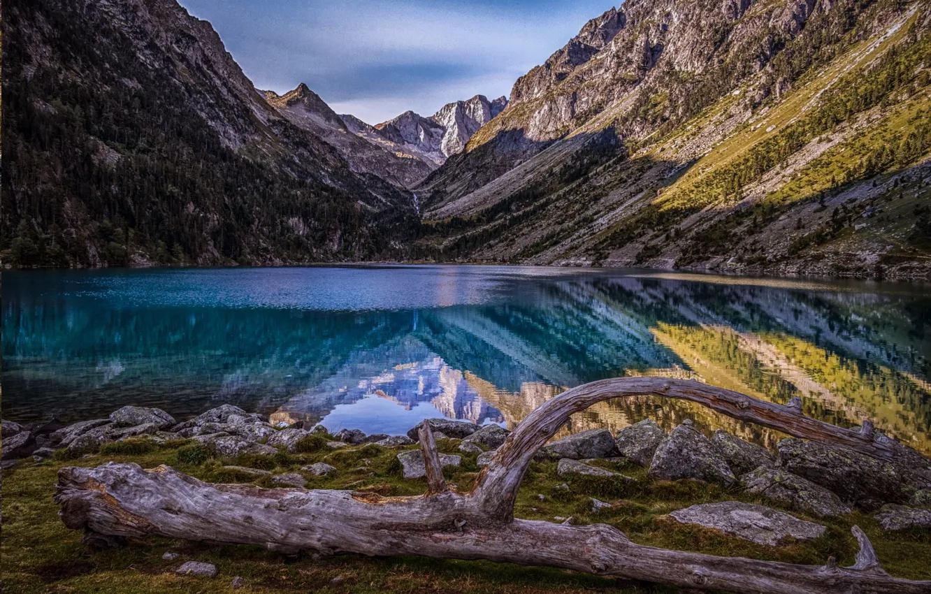 Photo wallpaper lake, France, The PYRENEES