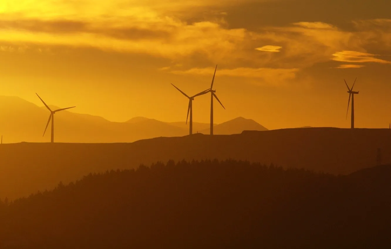 Photo wallpaper the sky, mountains, Electromechanical