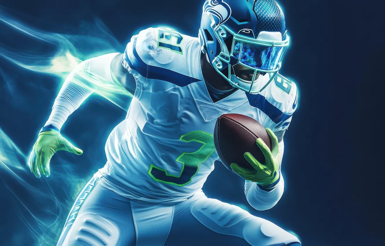 Photo wallpaper Neon, football, player, style, American