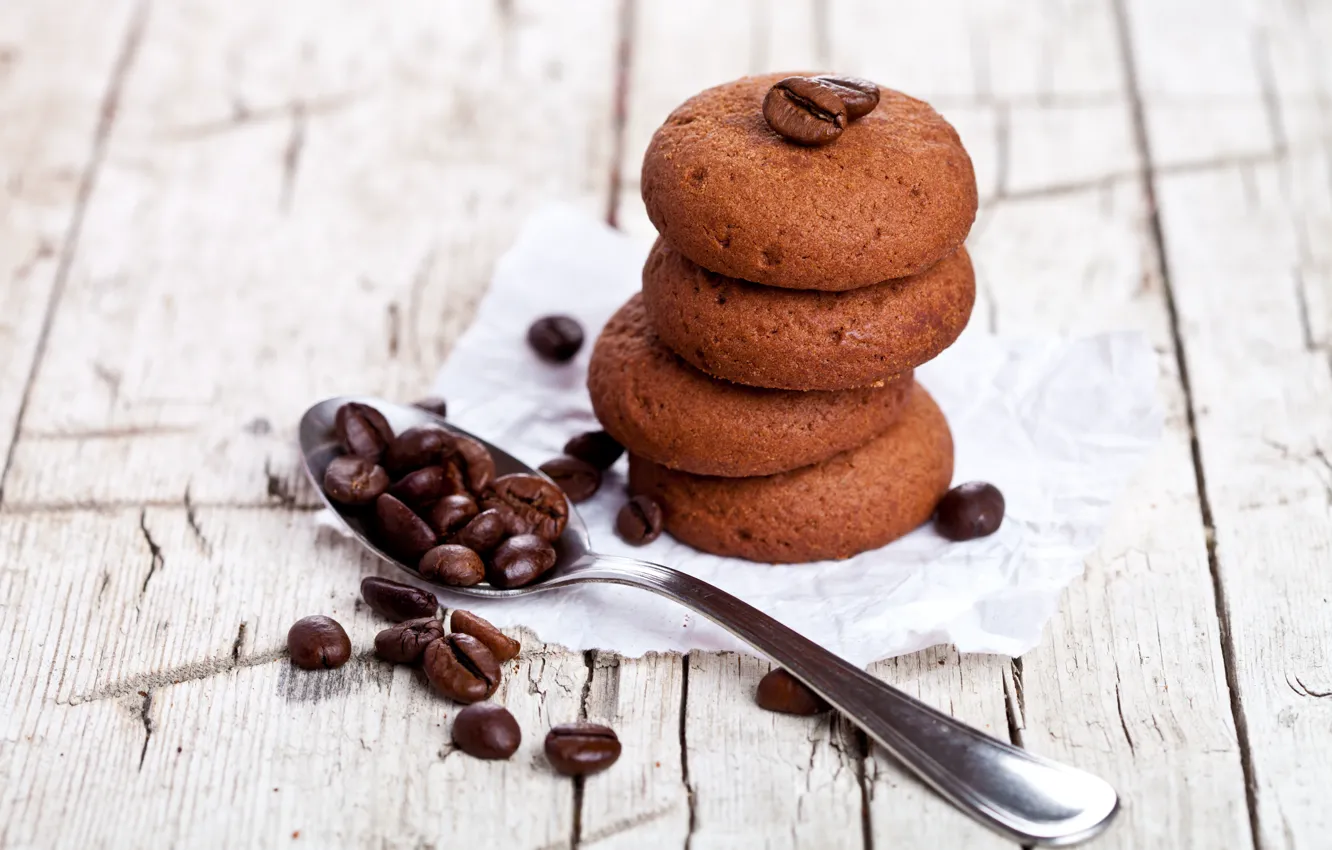 Photo wallpaper cream, chocolate, dessert, Iryna Melnyk, cookies, spoon