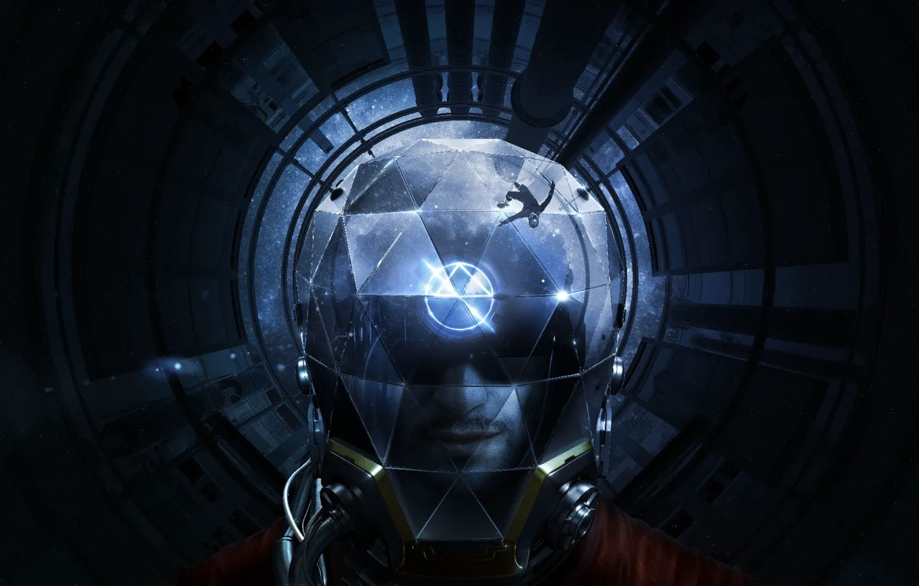 Photo wallpaper game, man, face, Prey