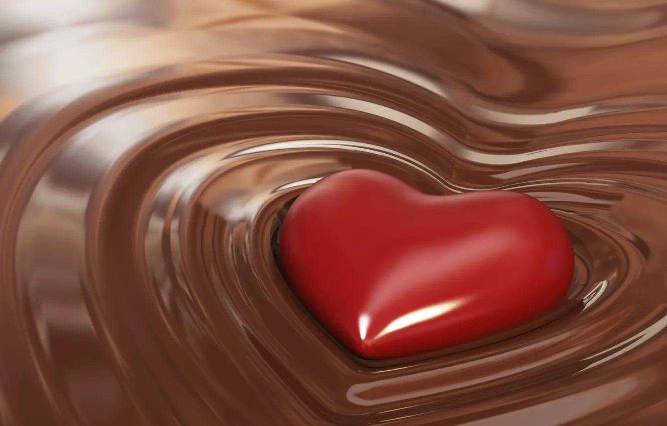 Photo wallpaper heart, chocolate, delicious