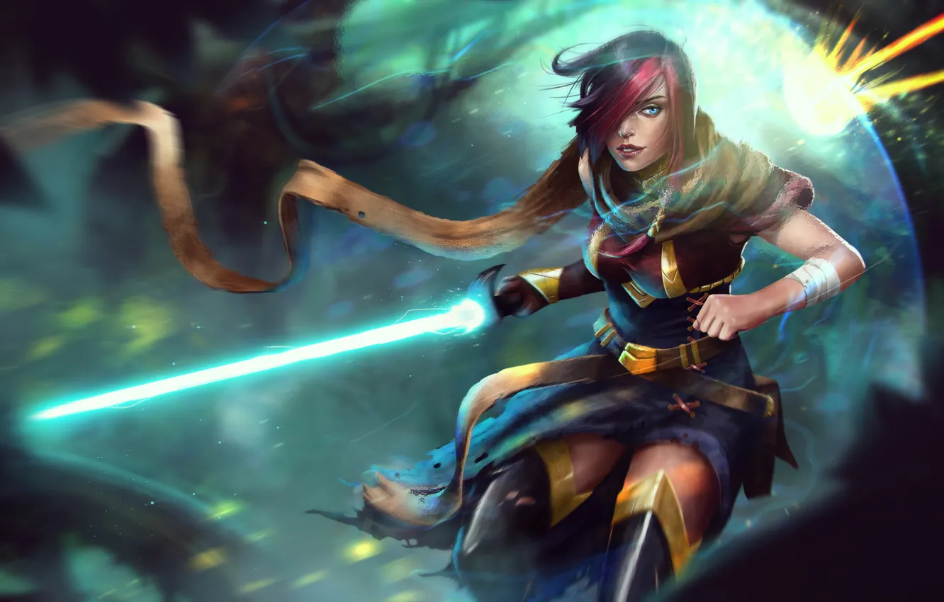 Photo wallpaper League of Legends, fan art, jedi, Fiora, Grand Duelist