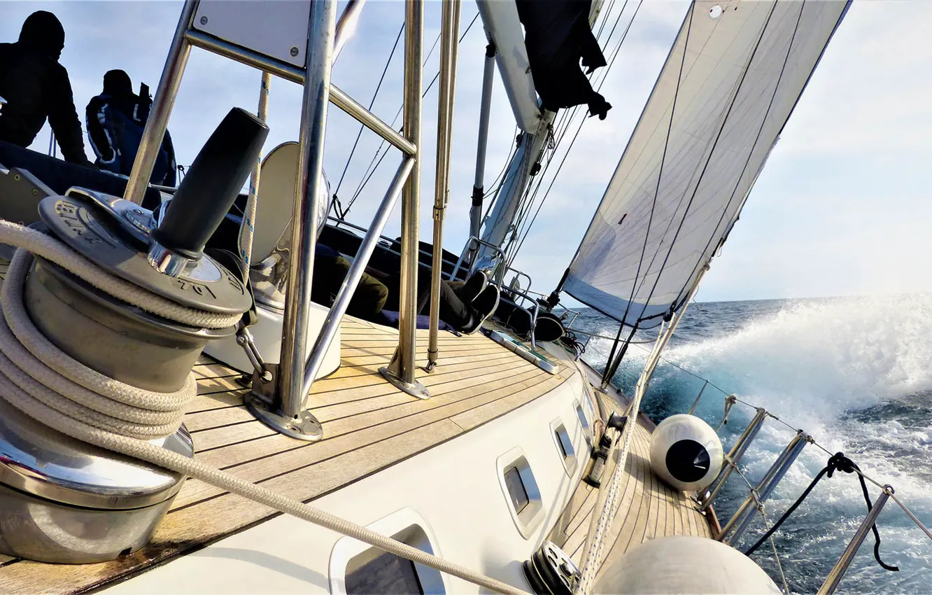 Photo wallpaper sea, the way, the wind, sport, yacht, sails, yacht, regatta