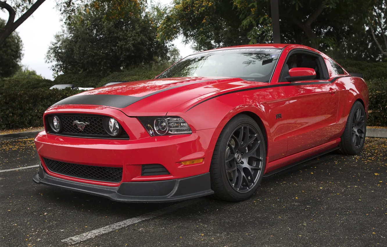Photo wallpaper Mustang, Ford, Red, RTR
