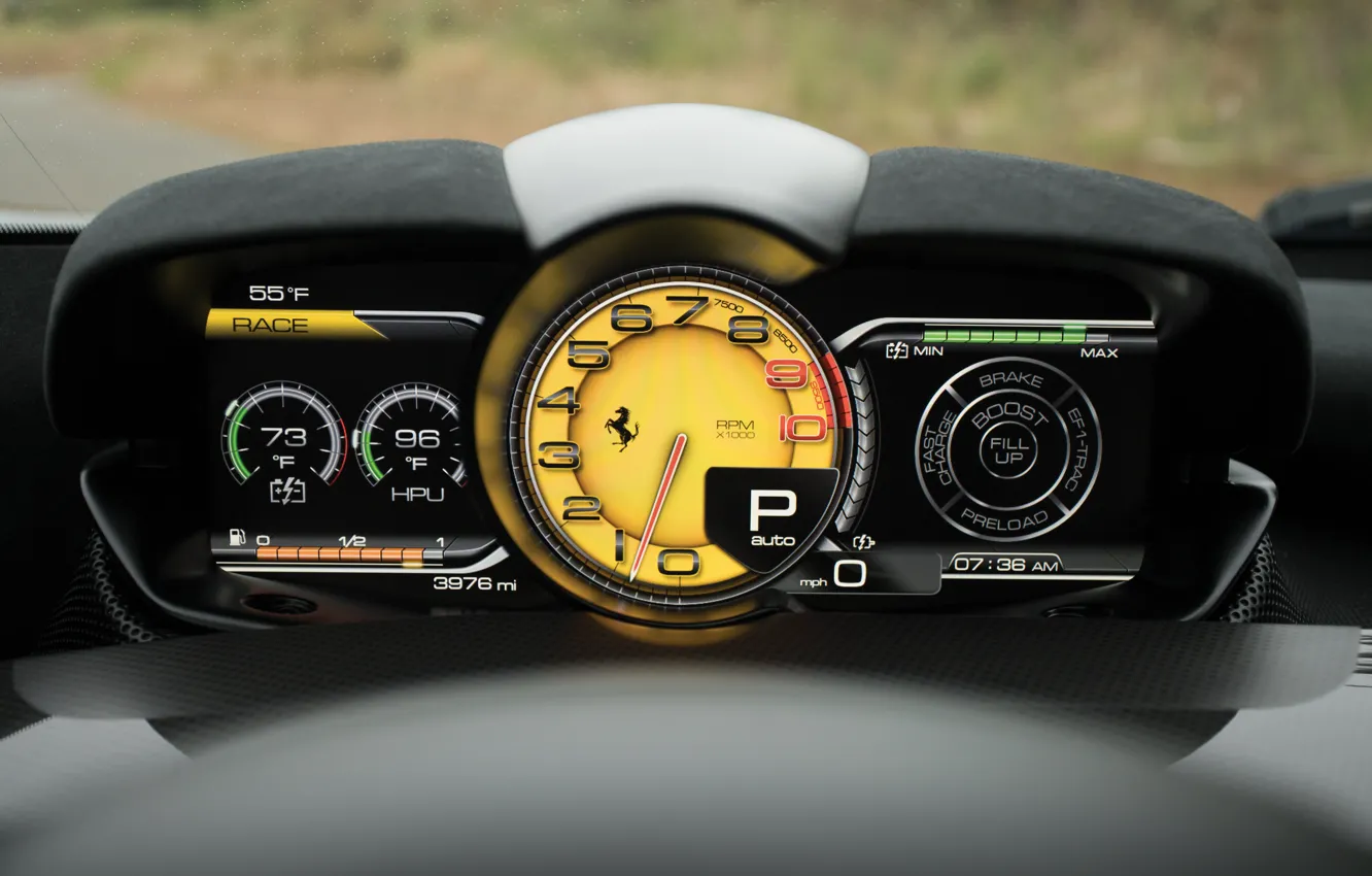 Photo wallpaper Ferrari, LaFerrari, The instrument panel