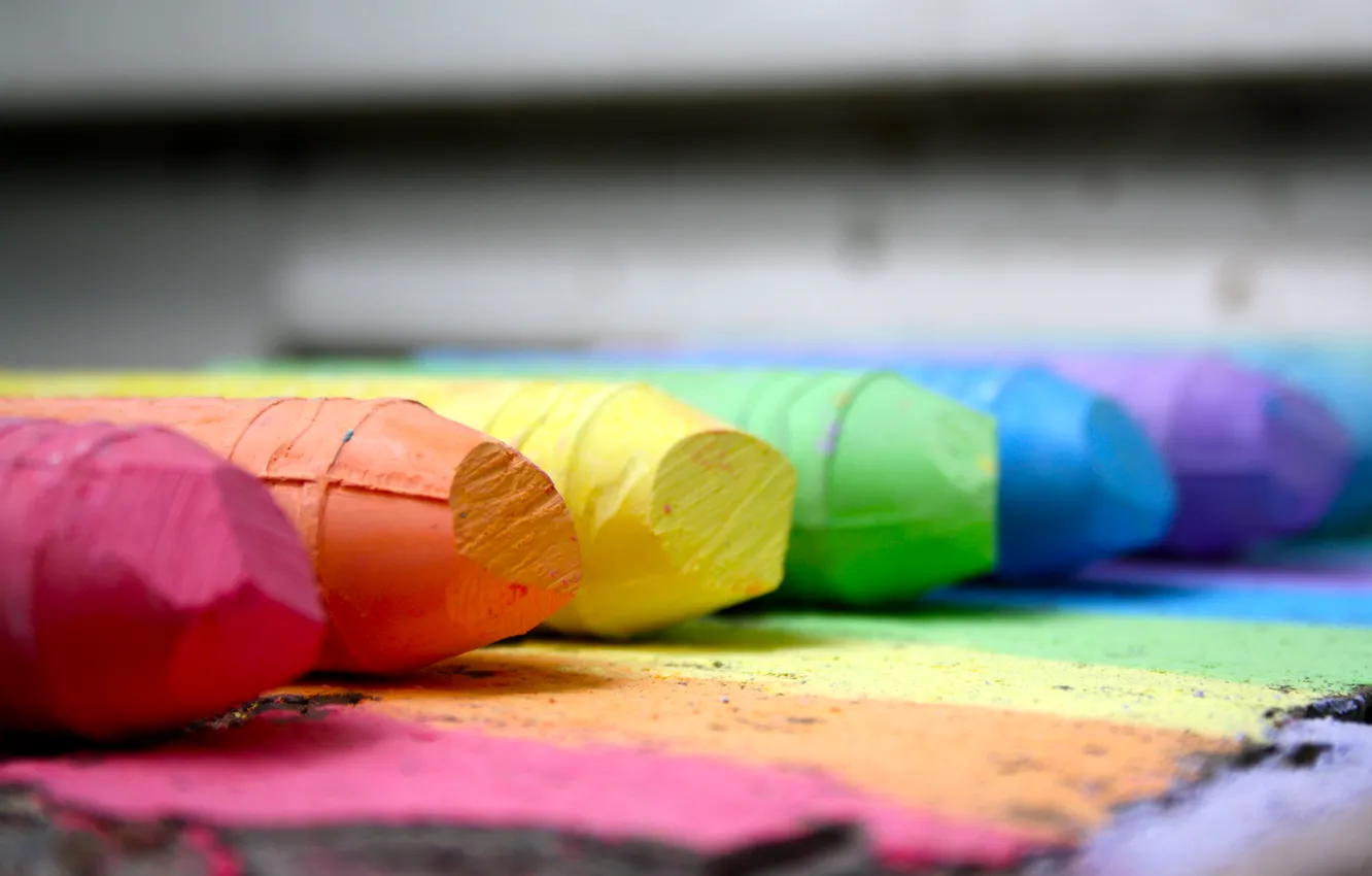 Photo wallpaper color, rainbow, crayons