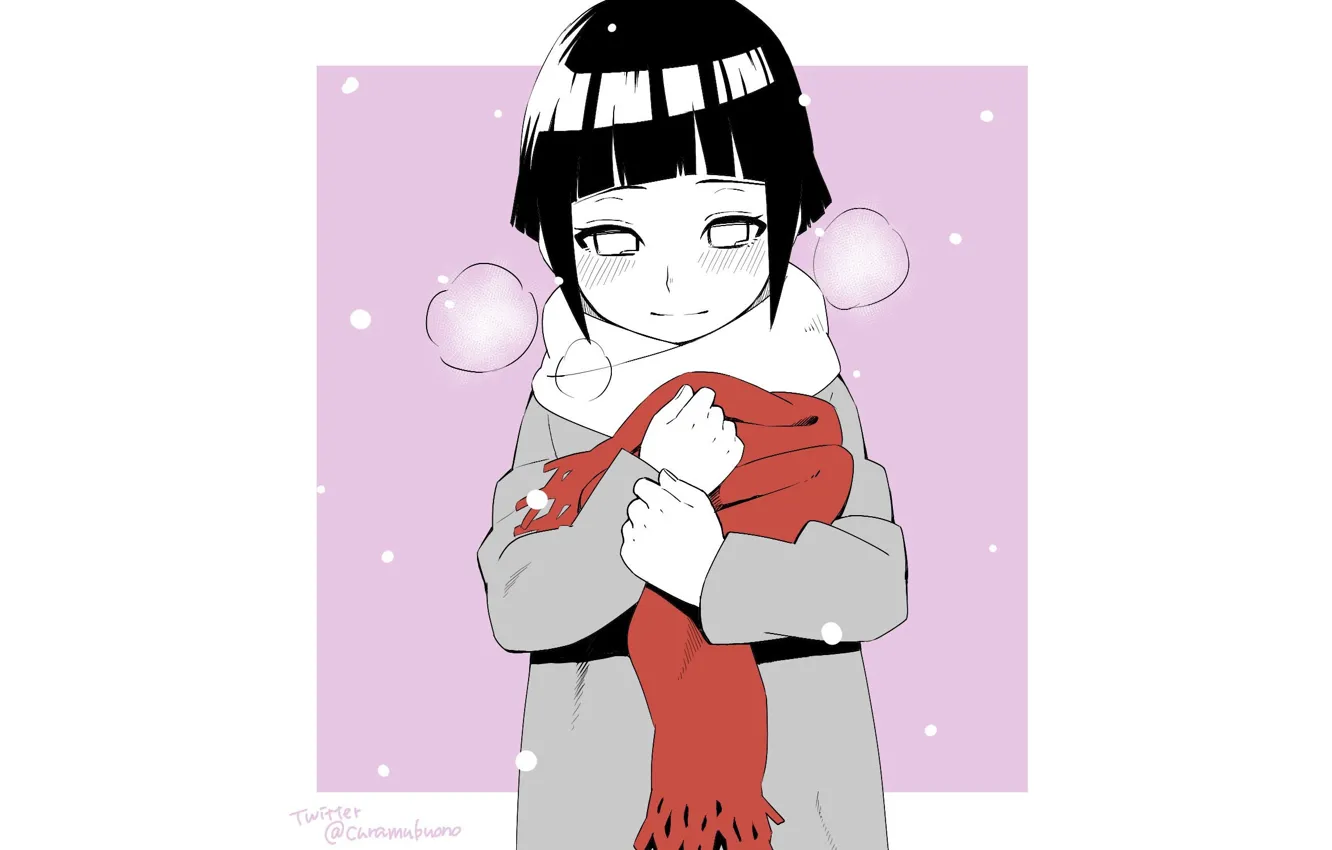 Photo wallpaper minimalism, girl, white background, Naruto, Naruto, Hinata Hyuga, SAPP