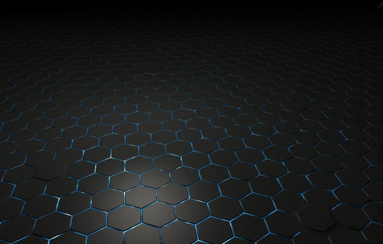 Photo wallpaper abstraction, rendering, hexagon, abstraction, rendering, hexagon, geometric shapes, 3D design