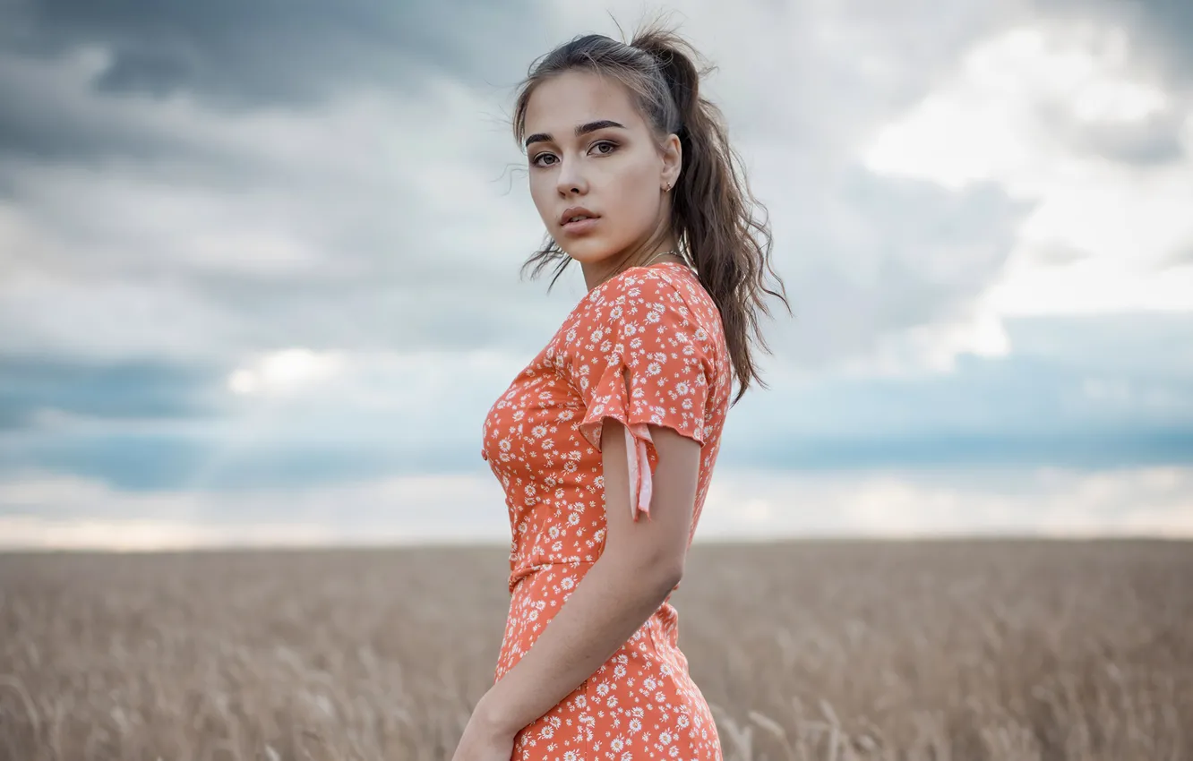 Photo wallpaper girl, dress, look, Alina Sabirova