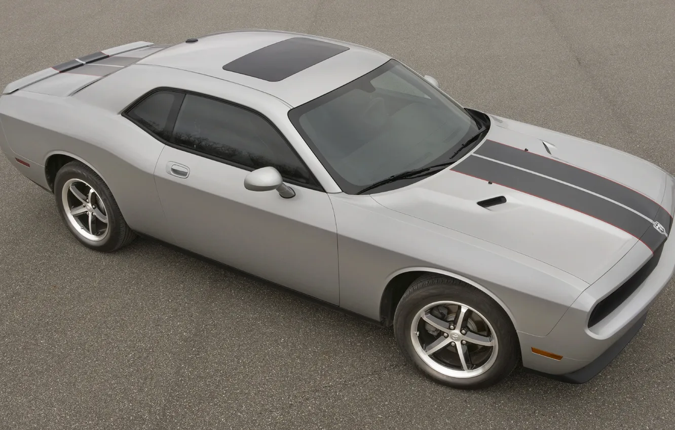 Photo wallpaper asphalt, cars, Dodge, Challenger