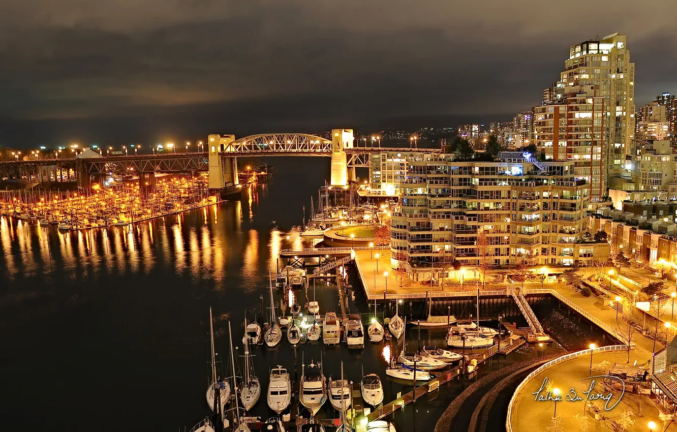 Photo wallpaper light, the city, Vancouver