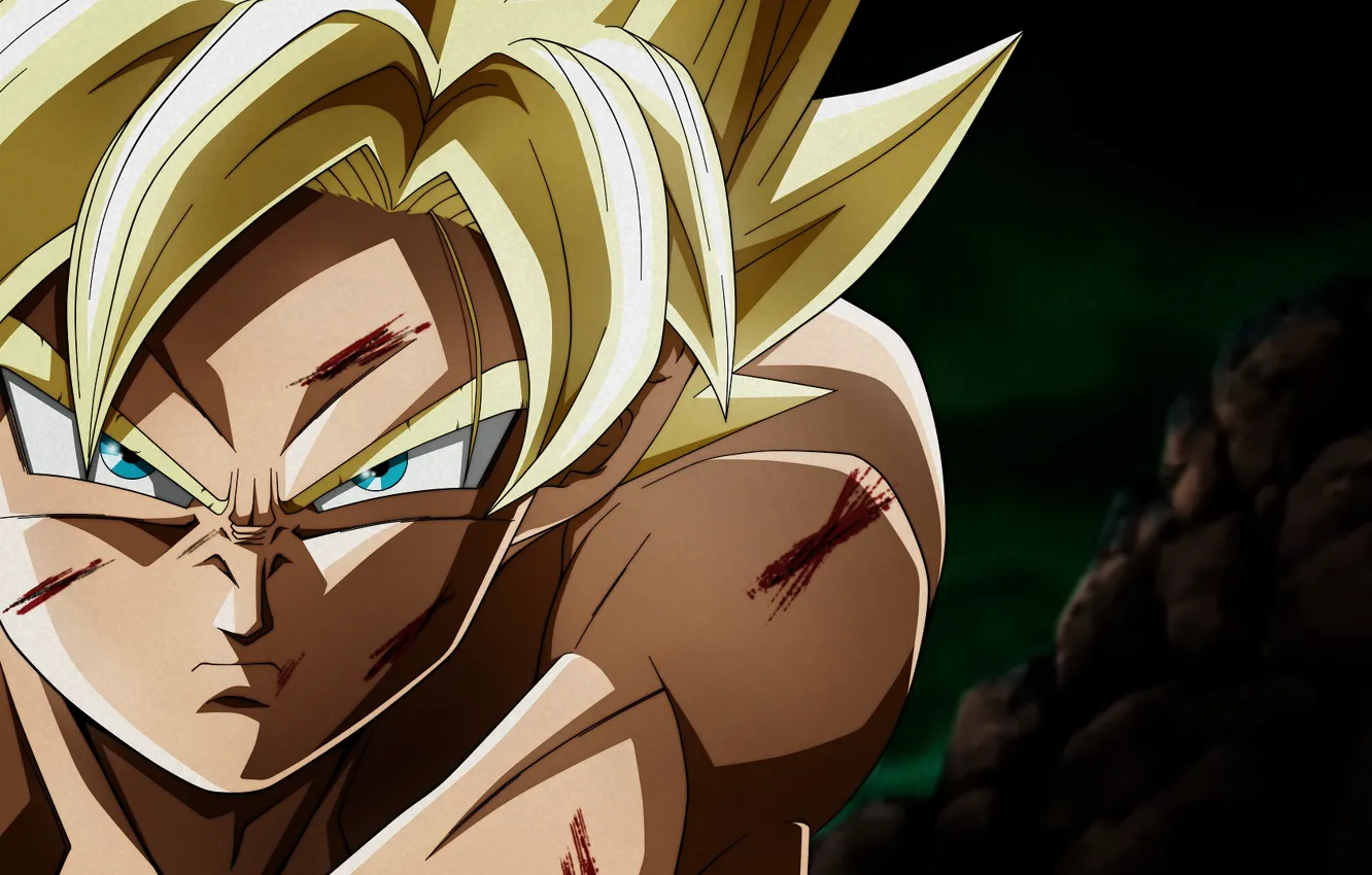 Photo wallpaper look, guy, blonde, Dragonball