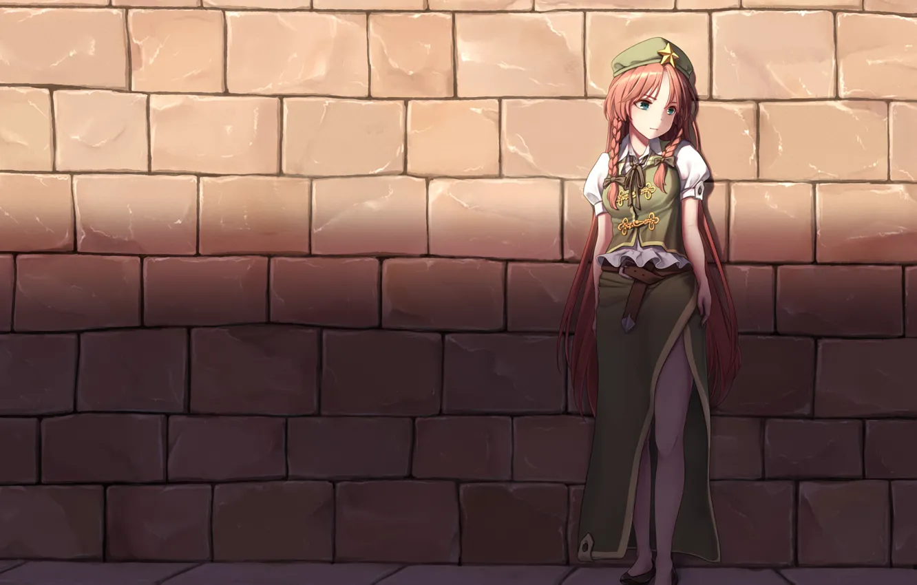 Photo wallpaper wall, anime, girl, Touhou