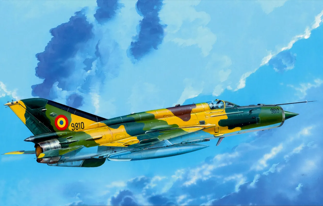 Photo wallpaper war, art, painting, aviation, jet, Mikoyan-Gurevich MiG-21