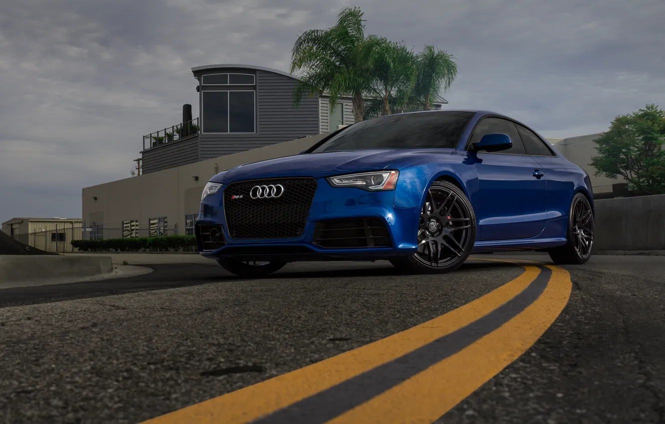 Photo wallpaper Audi, Blue, RS5, Track