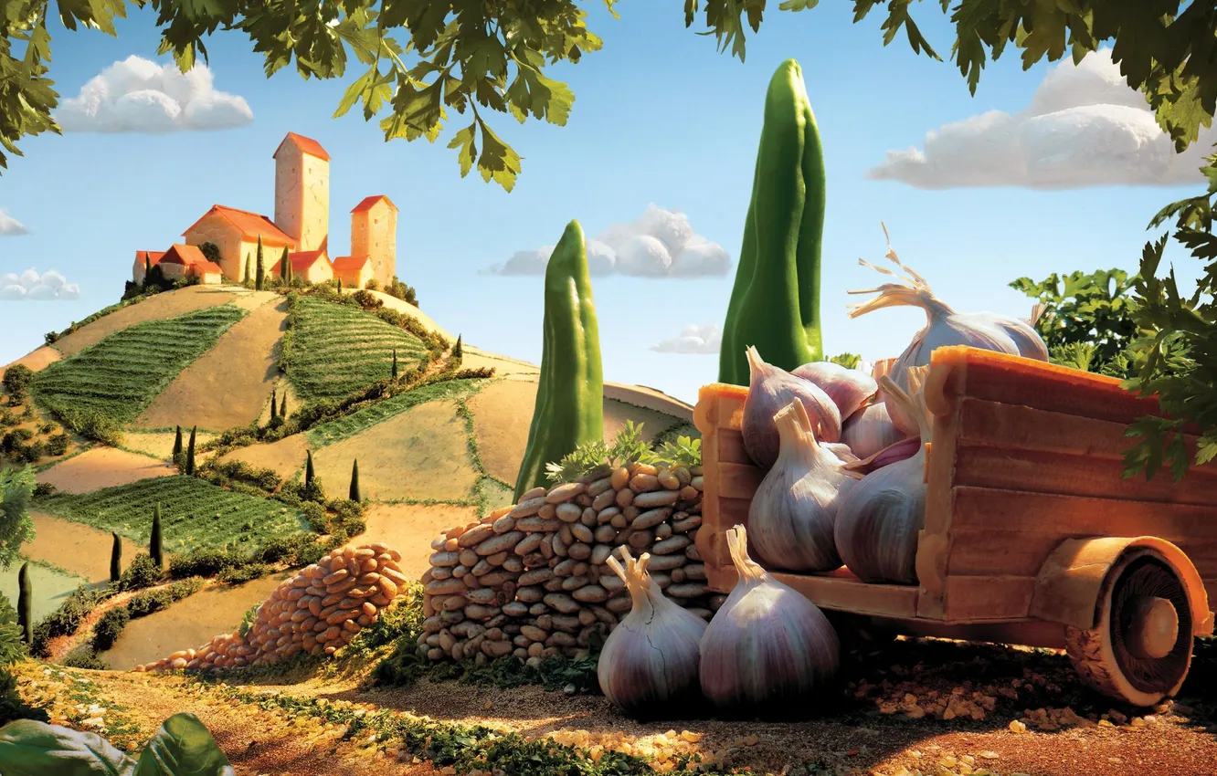 Photo wallpaper fully, made, food, Landshaft, Carl Warner