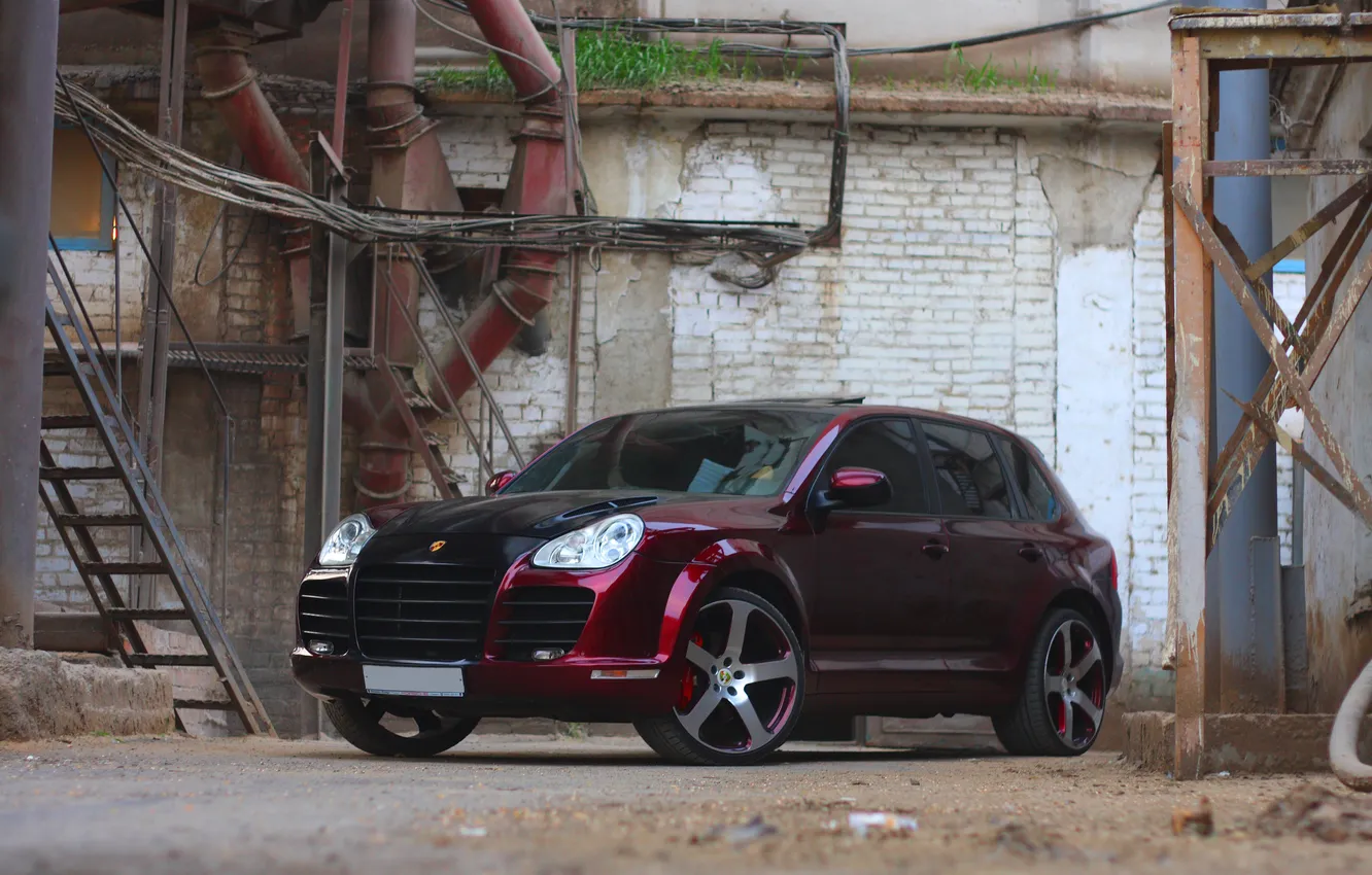 Photo wallpaper Porsche, red, big