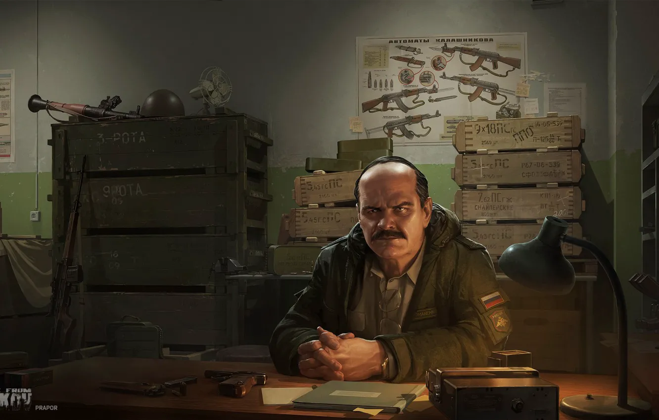 Photo wallpaper weapons, ammunition, Prapor, Escape from Tarkov, EFT, R.2028, Russia 2028, Ivan Vilmont