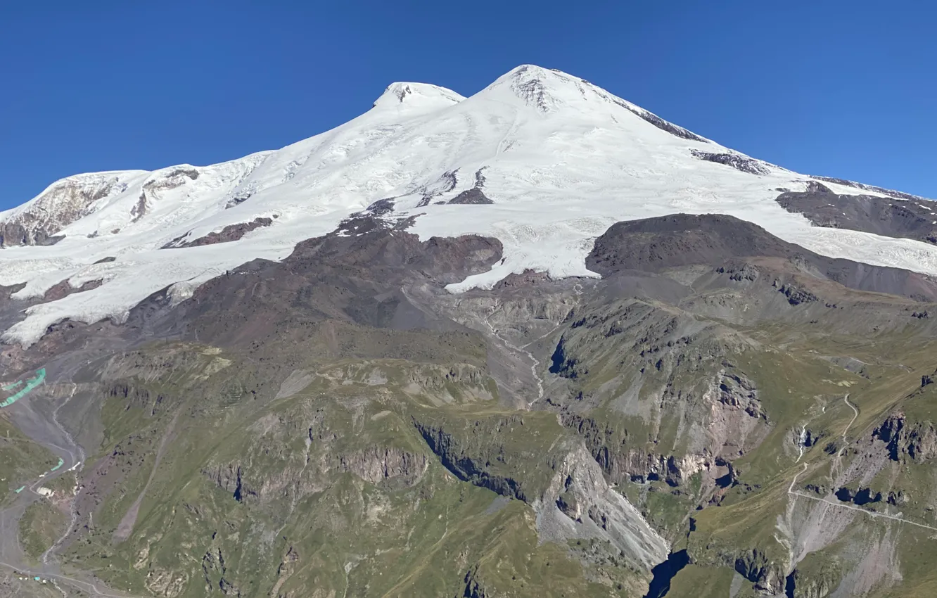 Photo wallpaper snow, mountains, Elbrus