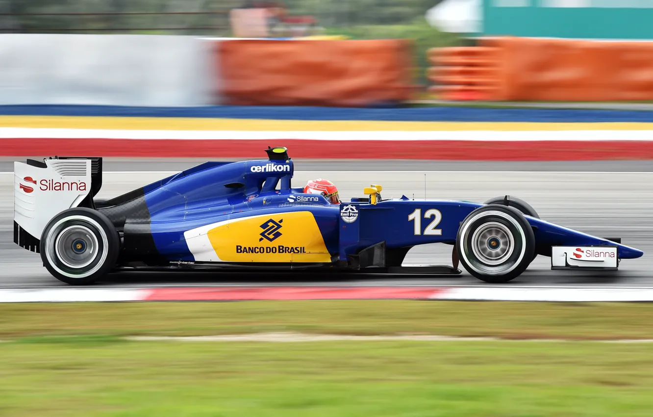 Photo wallpaper Profile, Formula 1, Blur, Felipe Nasr, Sauber C34