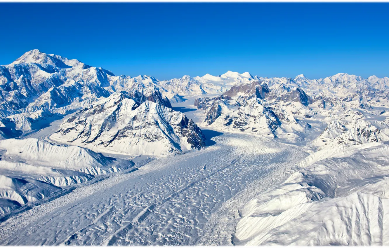 Photo wallpaper the sky, snow, mountains, the slopes, tops, glacier, The Himalayas