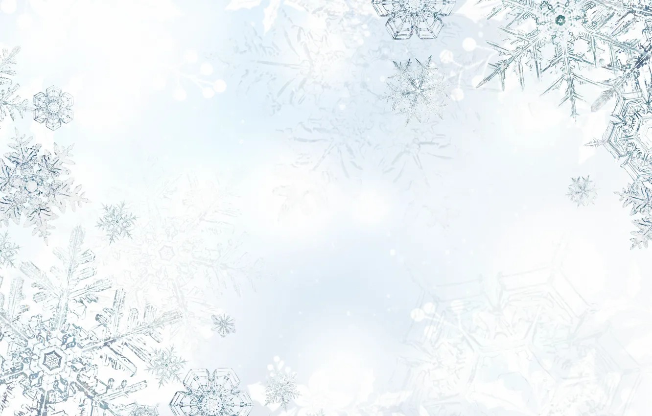 Photo wallpaper snow, snowflakes, new year, texture, Christmas, light background, snowfall
