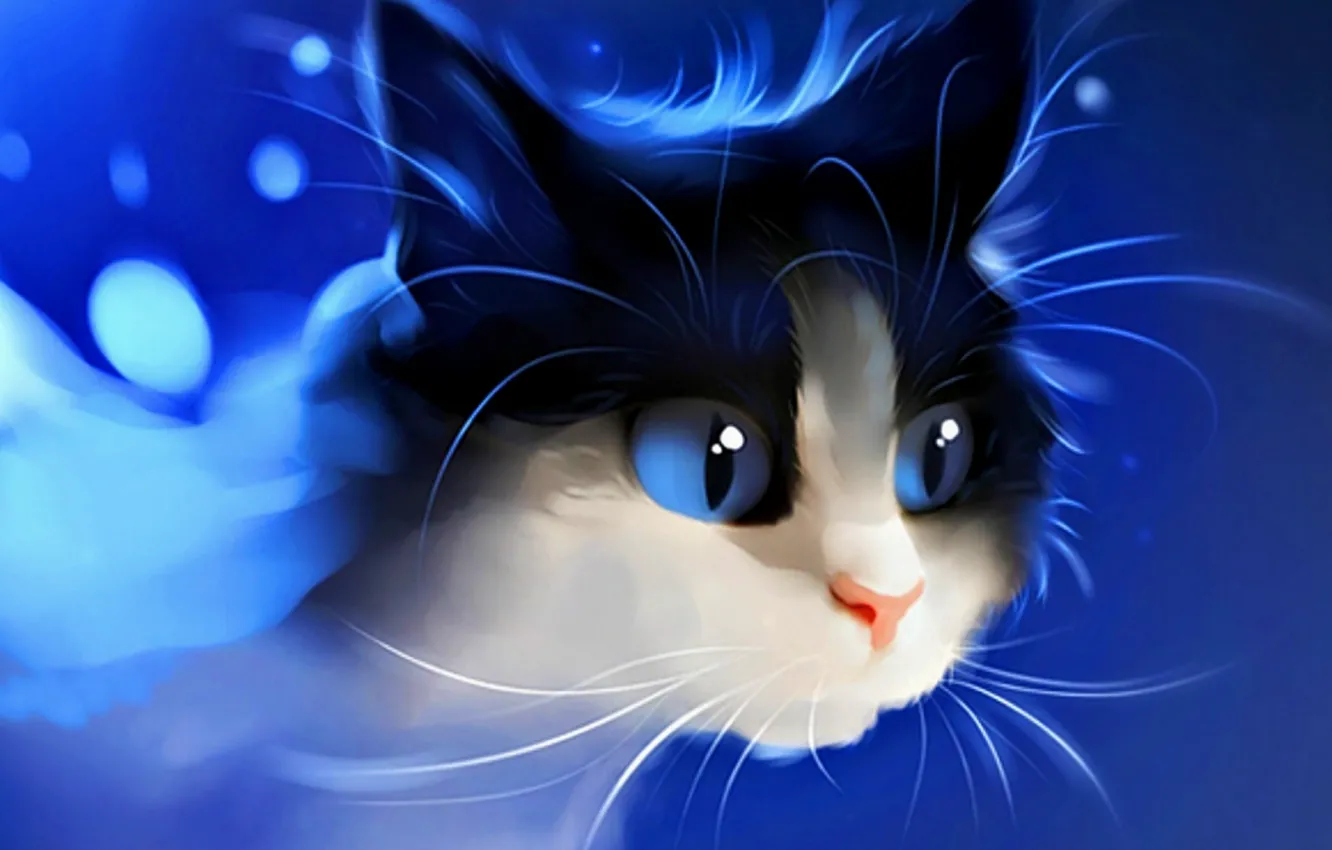 Photo wallpaper abstract, nature, cat, animal, pet