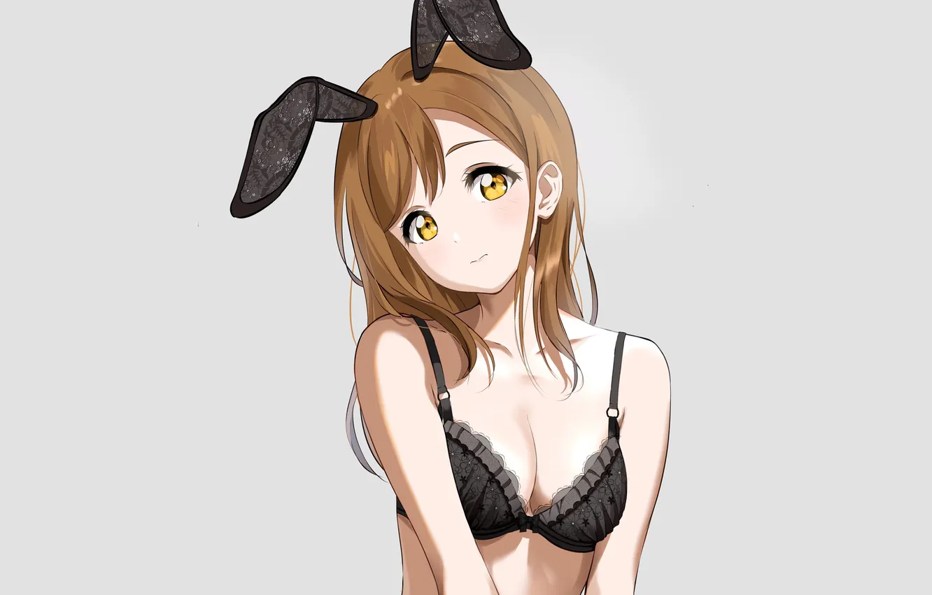 Photo wallpaper girl, sexy, lingerie, bra, cleavage, long hair, boobs, anime