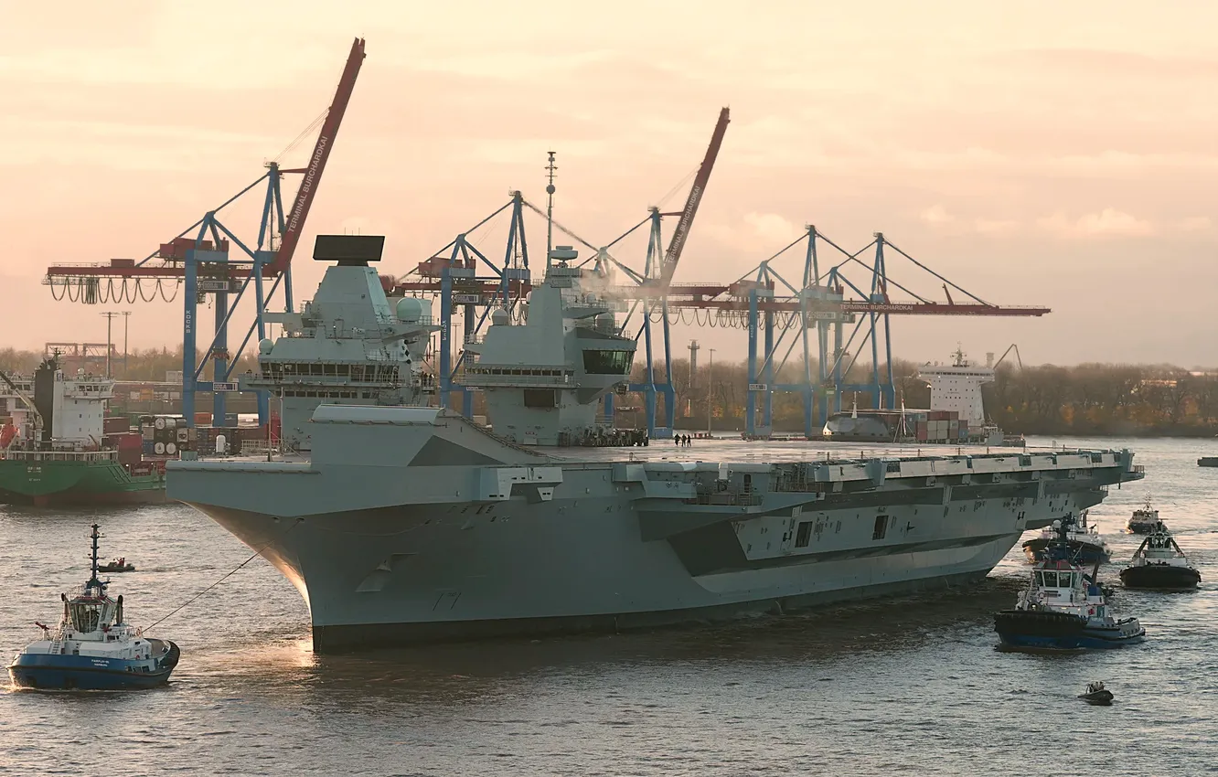 Photo wallpaper UK, the carrier, The Royal Navy, HMS QUEEN Elizabeth