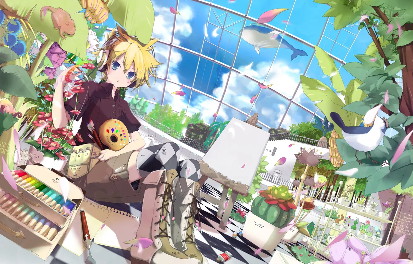 Photo wallpaper kit, girl, canvas