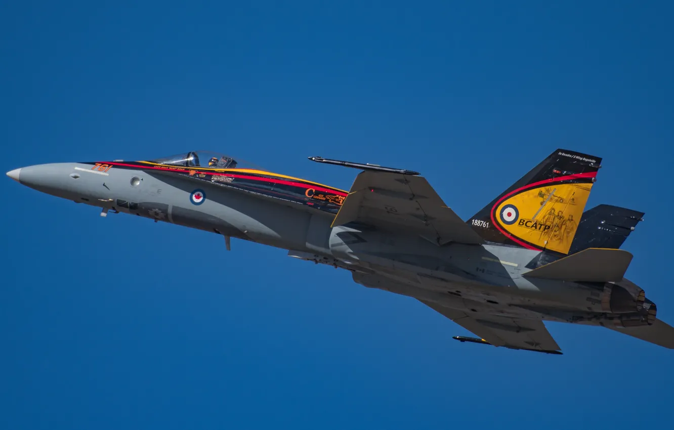 Photo wallpaper flight, fighter, Hornet, CF-18