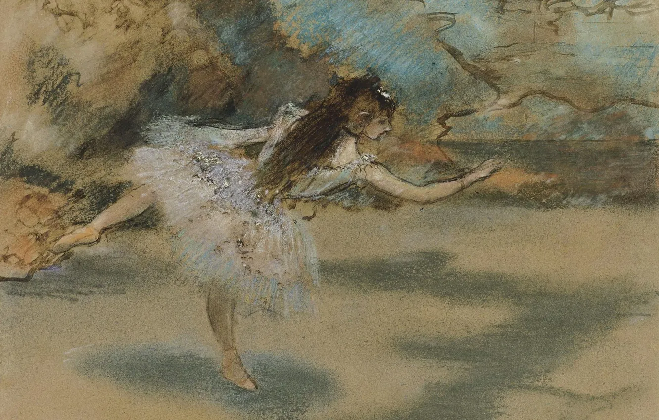 Photo wallpaper girl, picture, ballet, Edgar Degas, Edgar Degas, Dancer Standing on Pointe