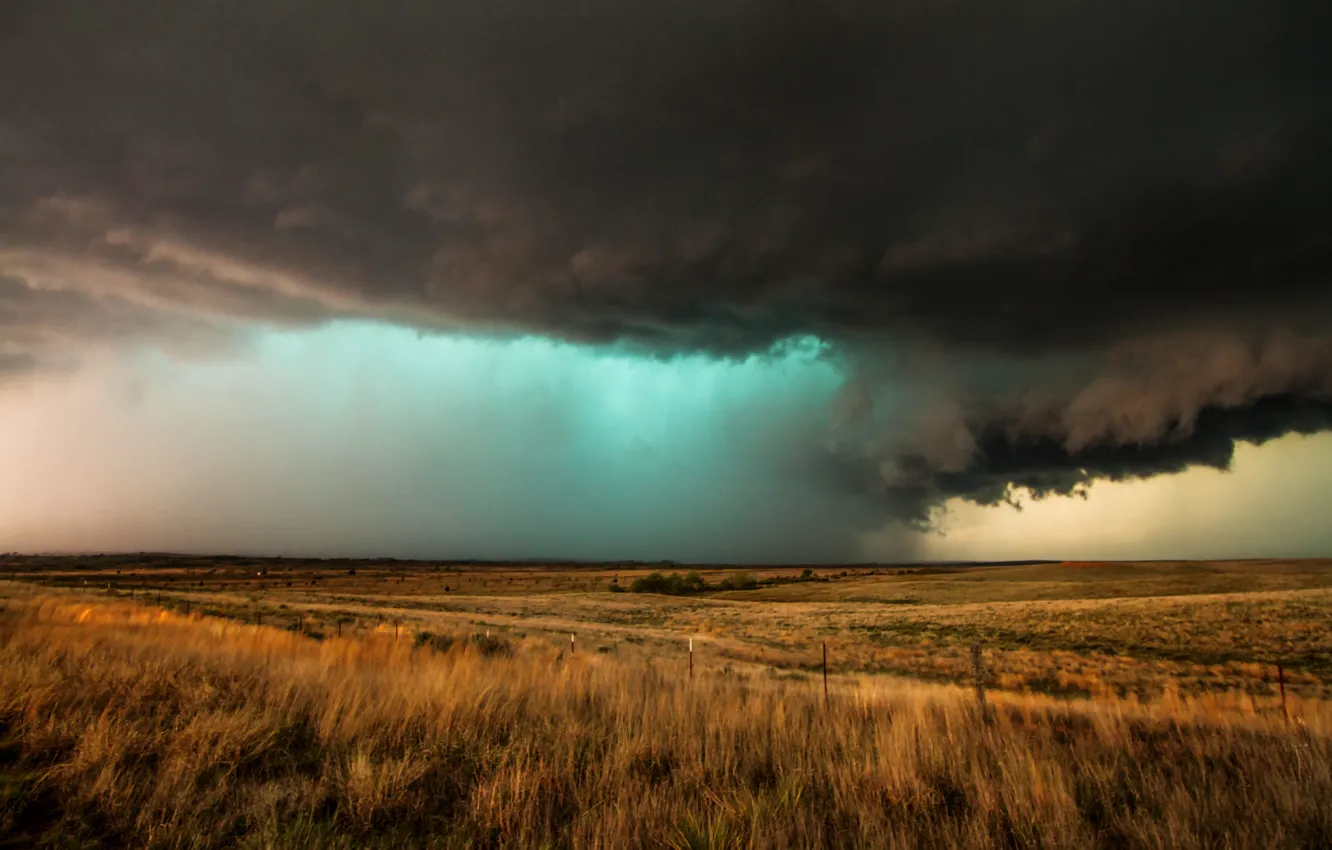 Photo wallpaper clouds, storm, storm, plain, hurricane, bad weather, Texas