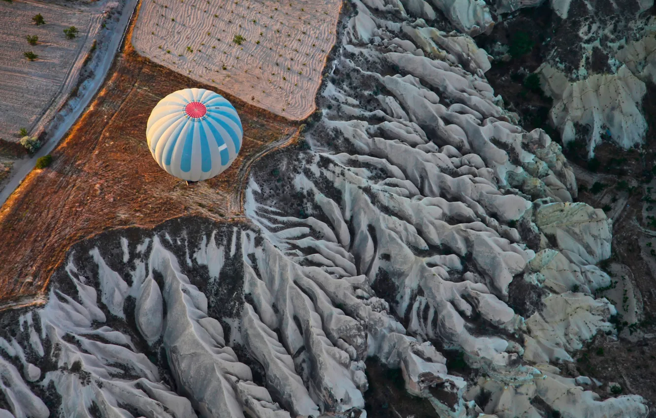 Photo wallpaper balloon, view, top