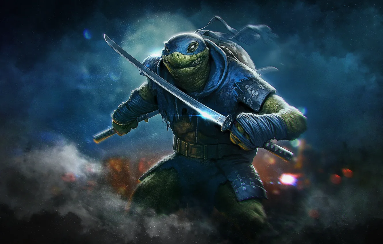 Photo wallpaper style, background, fiction, sword, katana, fantasy, Teenage mutant ninja turtles, style