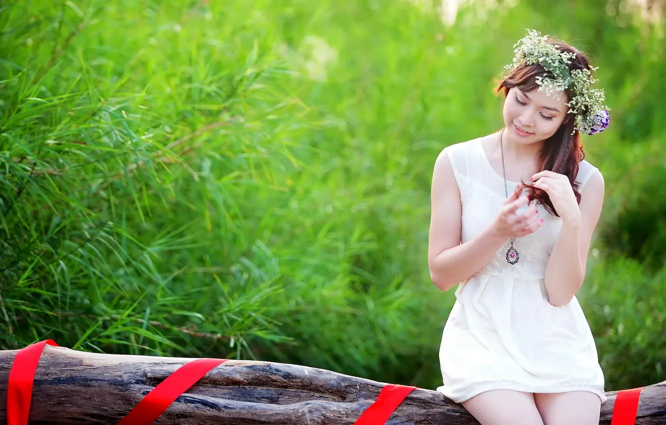 Photo wallpaper summer, girl, beauty, Asian