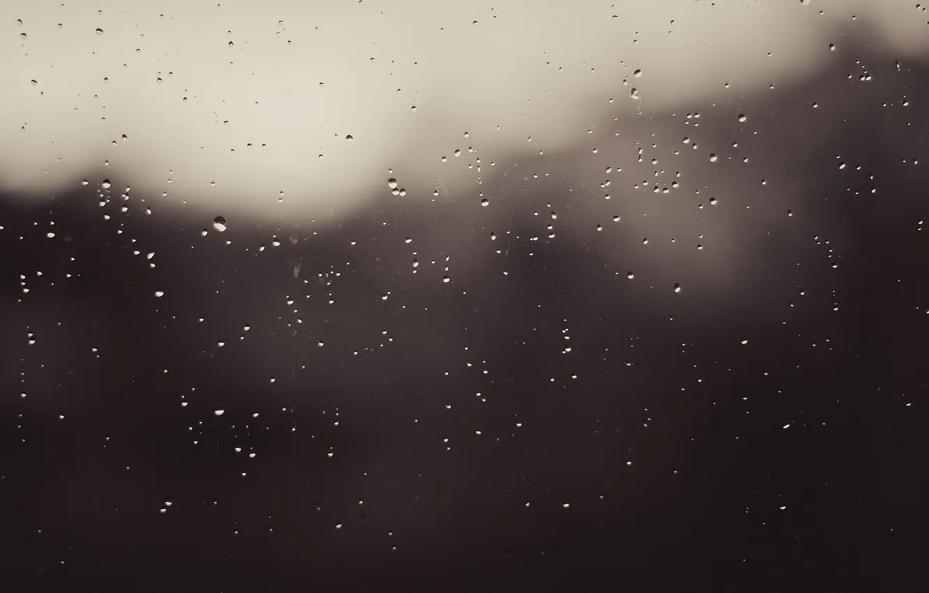 Photo wallpaper Drops, Glass, Rain