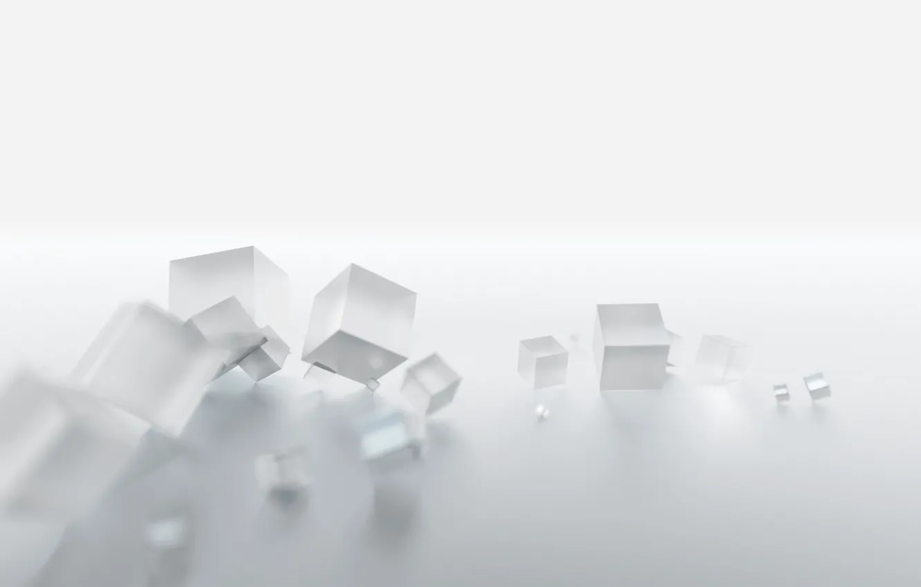 Photo wallpaper cubes, Cuba, white, 3D