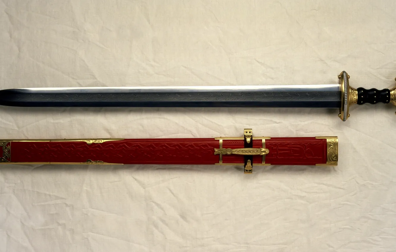 Photo wallpaper sword, sheath, Wandalska era, Meroving, Patrick Bart, Valsgärde 7