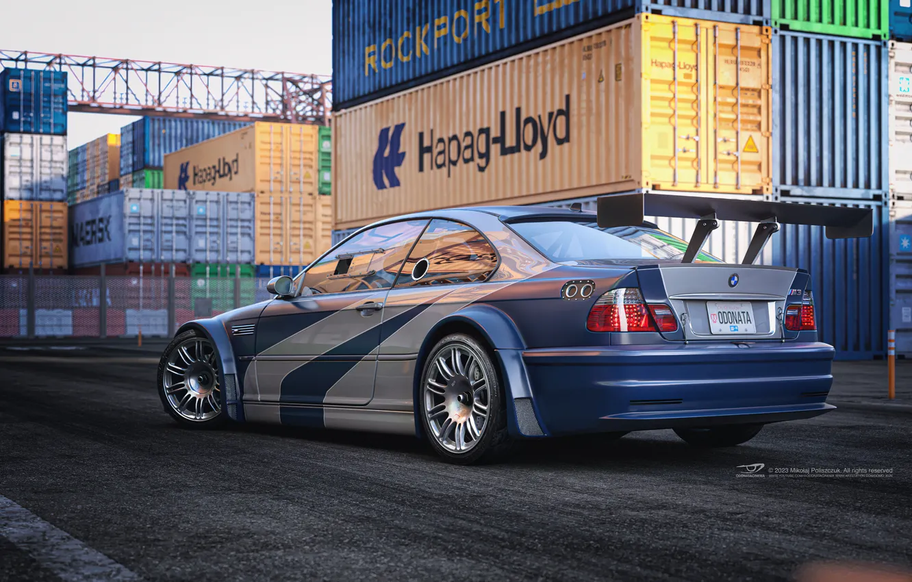 Photo wallpaper car, tuning, Racing, Digital 3D, BMW M3 E46 GTR, NFS Most Wanted, Mikołaj Poliszczuk
