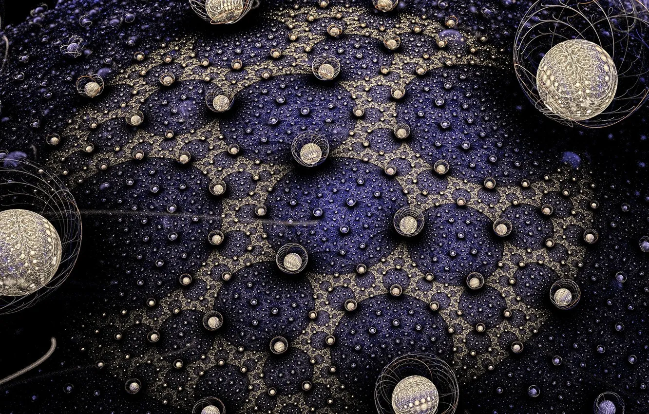 Photo wallpaper abstraction, balls, pattern, fractal, render