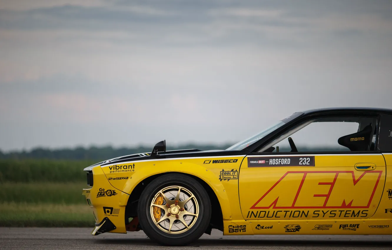 Photo wallpaper drives, nissan 240sx, brake disc, Nissan 240SX (S14), Rocket Bunny kit, Nissan, 1996, asphalt