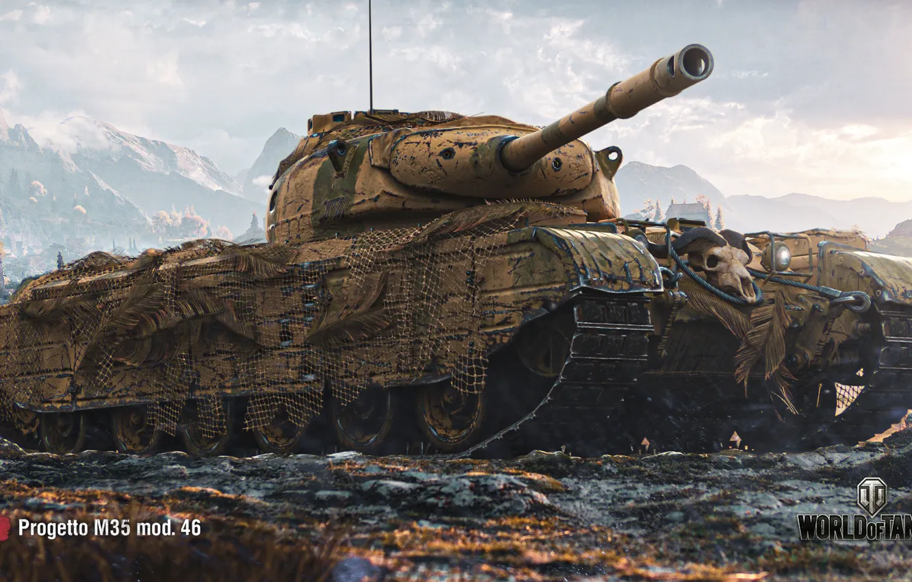 Photo wallpaper WoT, World of Tanks, Wargaming, game art, Project M35, mod. 46