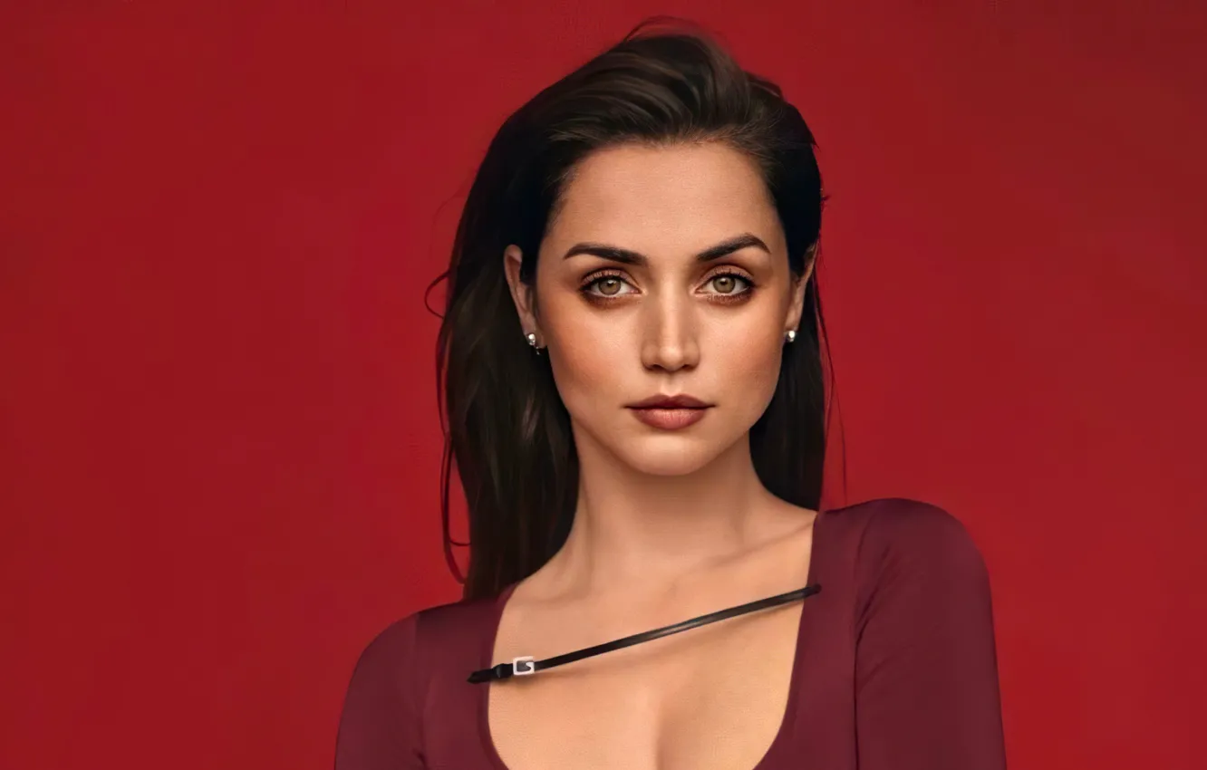 Photo wallpaper look, girl, face, portrait, actress, lips, Ana de Armas