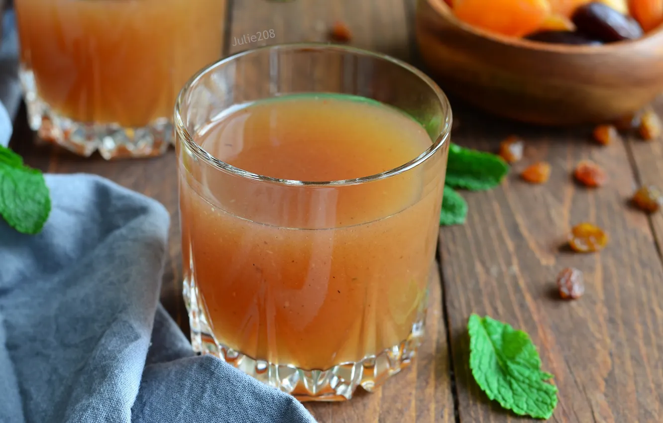 Photo wallpaper drink, dried fruits, jelly