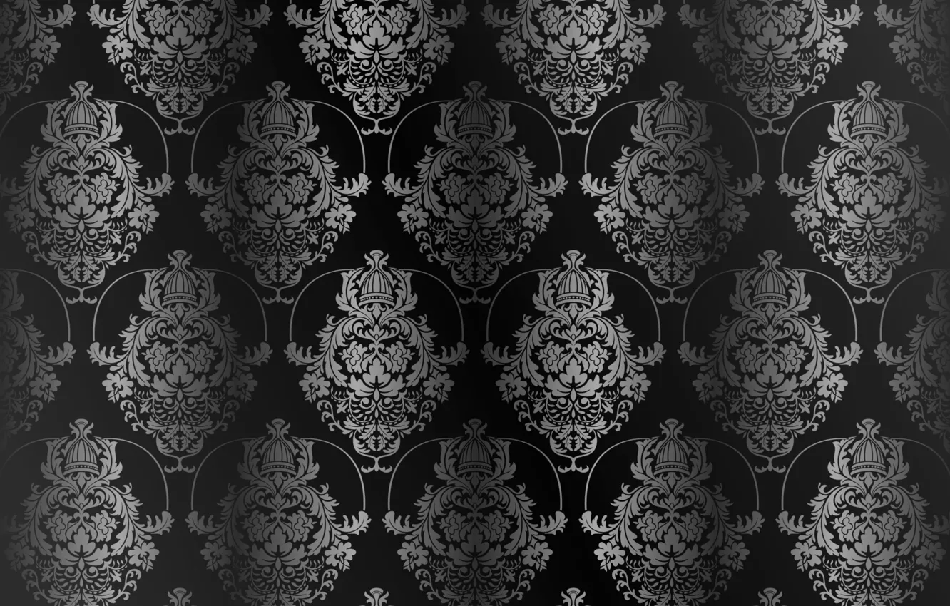 Photo wallpaper retro, pattern, vector, dark, black, ornament, vintage, texture